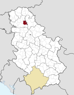 Location of the municipality of Žabalj within Serbia