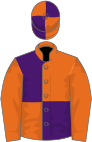 Orange and purple (quartered), orange sleeves, quartered cap