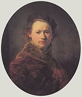 1645, Staatliche Kunsthalle Karlsruhe, the last painted self-portrait until 1652.[27]
