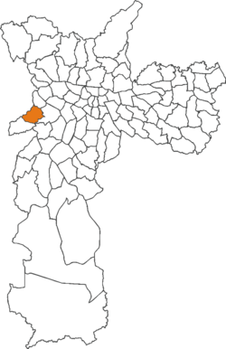 The location of Rio Pequeno district in São Paulo