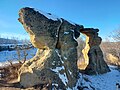 The rocks of Roche Percee in winter