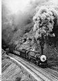 Image 17500 class engine No.502 hauling a freight train in at Eden Hills, August 1953. (from Transport in South Australia)