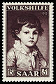 1952 postal stamp of Saarprotektorat