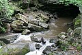 Small tributary of the Sainte-Anne River at its exit from the cave of Trou du diable,[12] a few meters from its mouth