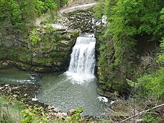 Le Saut du Doubs depuis le belvédère côté France.