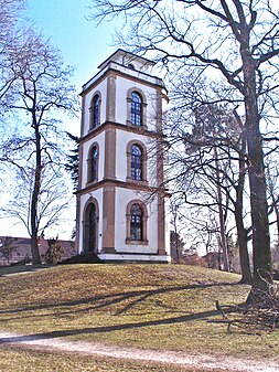 Schlossturm in Limburgerhof, erbaut von Graf Waldner von Freundstein