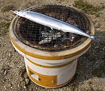Shichirin and charcoal‐grilled Pacific saury