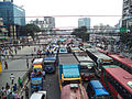 Traffic jam during a protest by private university students in Dhaka against the VAT on tuition fees