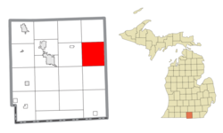 Location within Hillsdale County