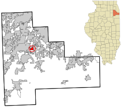 Location in Will County and the state of Illinois.