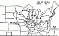 Map of Bryan's extensive 1896 whistle-stop travel