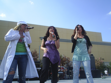 ZOEgirl at the Jump5 tour in 2005. From left to right: Chrissy, Alisa, and Kristin.