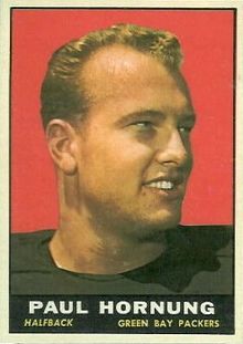 Hornung's playing card showing a headshot of him smiling
