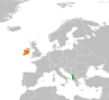 Location map for Albania and Ireland.