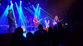 Belly performing at the Glasgow Garage on 16 June 2018. The gig had to be moved at short notice due to the fire at the Glasgow School of Art the previous night.