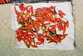 Bhutanese chili peppers at a market in Thimphu