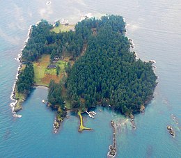 Aerial view of Brethour Island