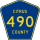 County Road 490 marker