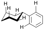 Bevorzugte Konformation von Cyclohexylbenzol