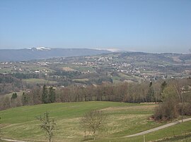 Groisy seen from Les Ollières, with Mont Salève in the background