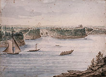 Barrack Hill (present-day Parliament Hill) and the Rideau Canal as viewed in 1832