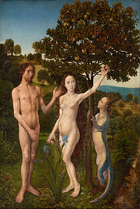 The Fall of Man at Vienna Diptych, by Hugo van der Goes