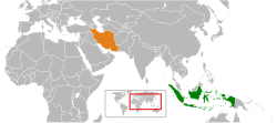 نقشهٔ مکان‌نمای Indonesia و Iran