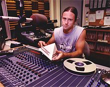 Jeff Green at a radio production console