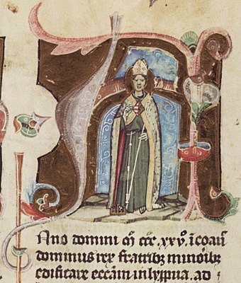 Chronicon Pictum, Hungarian, Hungary, Saint Louis of Toulouse, Louis of Anjou, Bishop of Toulouse, House of Árpád, medieval, chronicle, book, illumination, illustration, history