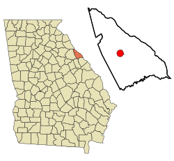 Location in Lincoln County and the state of Georgia