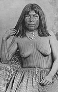 Mohave woman with tattoos, 1883