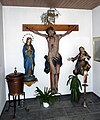 Crucifixion group at Catholic parish church of St. Nikolaus in Montafon, Austria