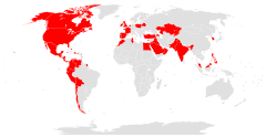 Countries with Papa John's Pizza restaurants