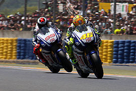 Rossi et Lorenzo lors du Grand Prix moto de France 2010.