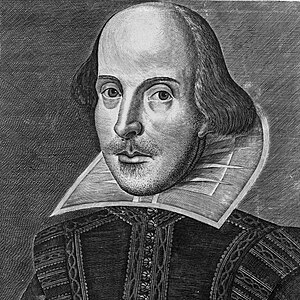 "דיוקן דרושאוט" של ויליאם שייקספיר, מ-1623, אחד מהשניים המזוהים בוודאות כייצוגים של דמותו.