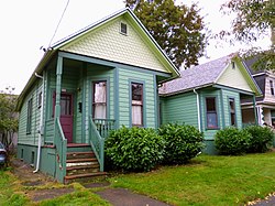 Photograph of a single-story duplex house