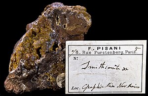 Beschriftung von Pisani: Smithsonit, Graphic Mine, New Mexico, USA