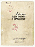 The cover page of The Stroop Report with International Military Tribunal in Nuremberg markings.