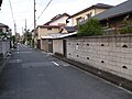 昭和町の住宅地/区画整理されており、当時の区割りは残っていない