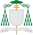 Galero vert with ten tassels per side, used by archbishops in place of a helmet (and patriarchal cross)