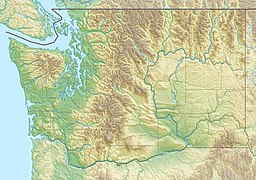 Location of the artificial lake in the state of Washington, USA.