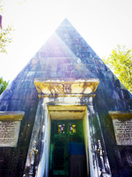 Wm B Smith Monument, one of the most unusual and striking crypts at Magnolia Cemetery in Charleston, South Carolina