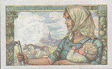 10 francs Mineur, Face verso