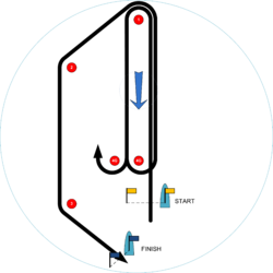 Olympic course ZI. S(Start) - 1 - 4G - 1 - 2 - 3 - F(Finish reaching)