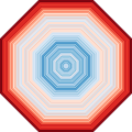 20210507 Warming stripes - octagons - global warming.svg