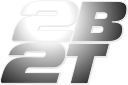 The 2b2t logo with "2B" on one line and "2T" below it in large silver letters