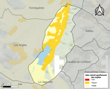 Carte des zones d'aléa retrait-gonflement des argiles.