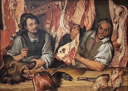 Les Bouchers, vers 1580, Rome, galerie nationale d'Art ancien.