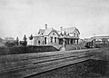The original Gothic revival station, circa 1870, demolished in 1963.
