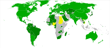 Map of states' adoption of the Convention on Certain Conventional Weapons